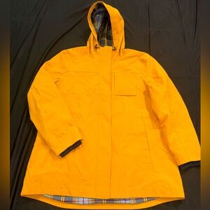 Pendleton Weatherproof Rain Slicker Yellow With Plaid Lining Size XL